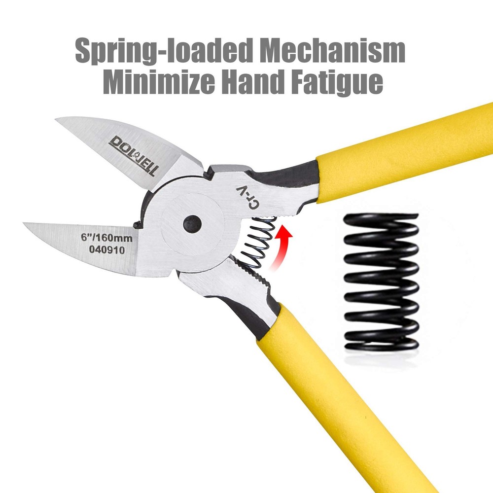 DOWELL Micro Wire Cutter Diagonal Flush Cutters 6 Inch Precision Side Cutters...