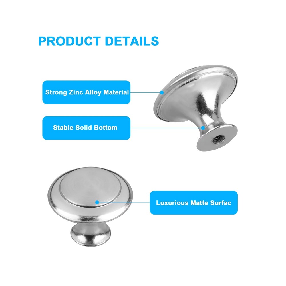 10PCS Cabinet Knobs Brushed Nickel Drawer Pulls Door Handles Kitchen Hardware