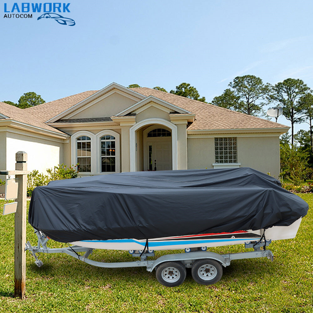 V-Hull Tri-Hull Runabout Waterproof Heavy Duty Boat Cover Trailerable Fishing