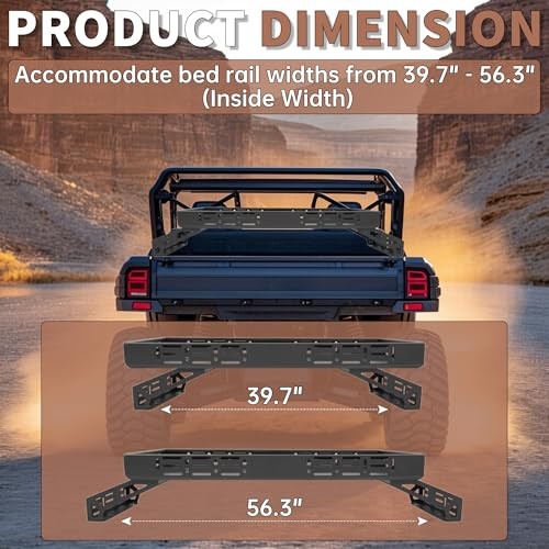 Overbed Cargo Rack UTV Compatible with Fully Adjustable Mounting Brackets