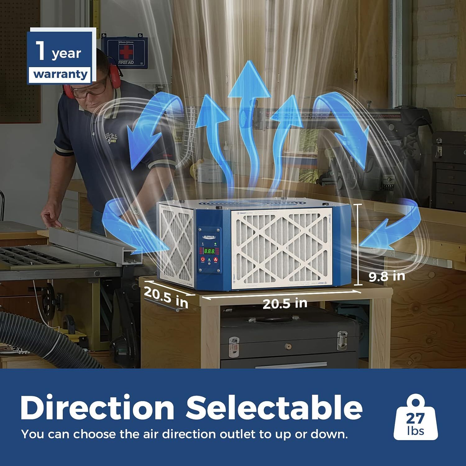 ALORAIR Intake Air Filtration System Woodworking - (1050/1350 CFM) Purecare 1350