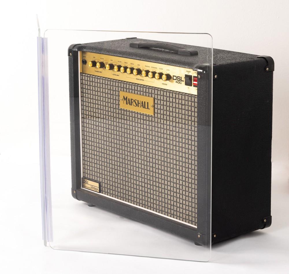NEW 2-ft tall, 3-ft wide 2-Panel Amp Shield, Plexiglas guitar screen