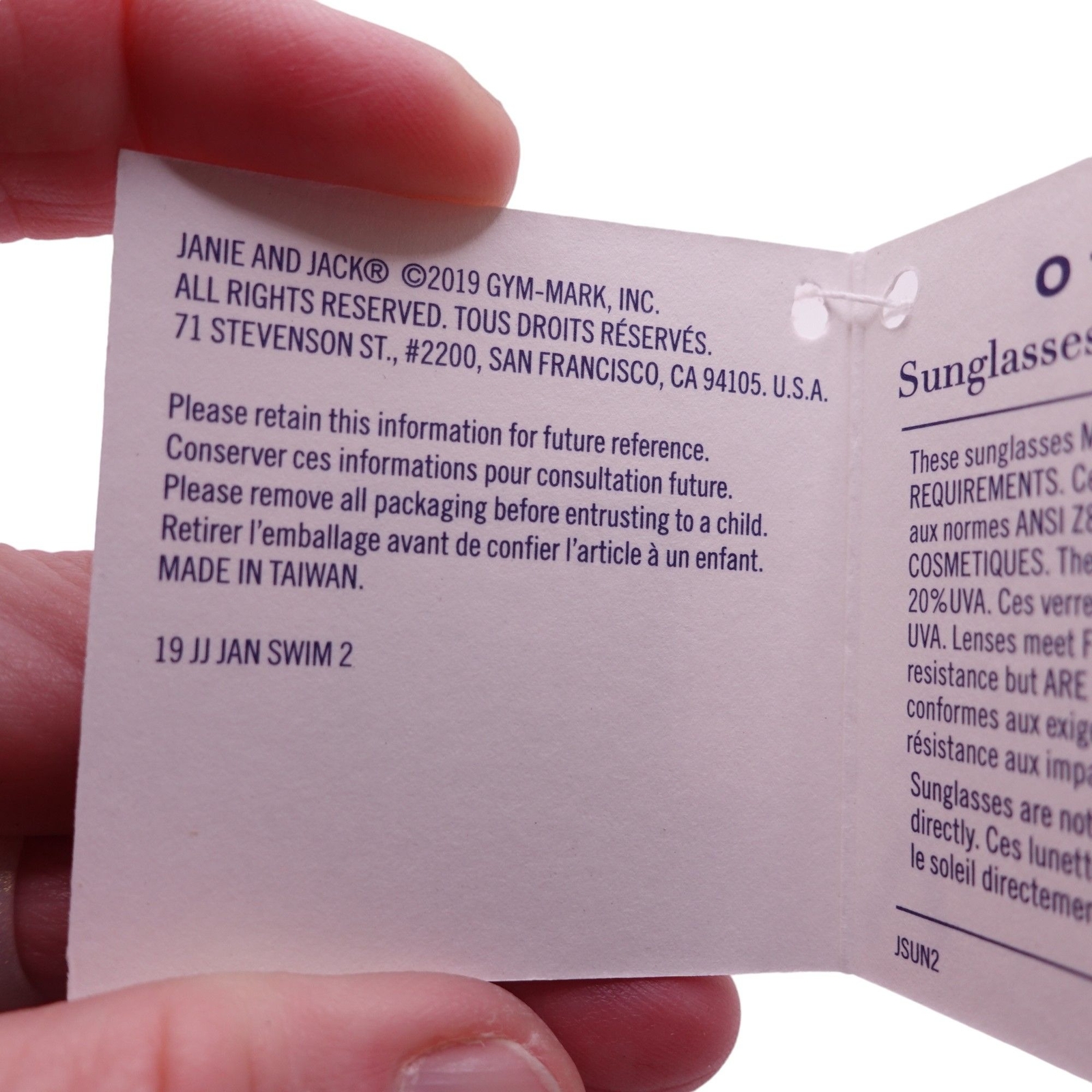 NWT Janie And Jack Ombre Cat-Eye Sunglasses Girls Petal Pink 0-2 Years Tinted