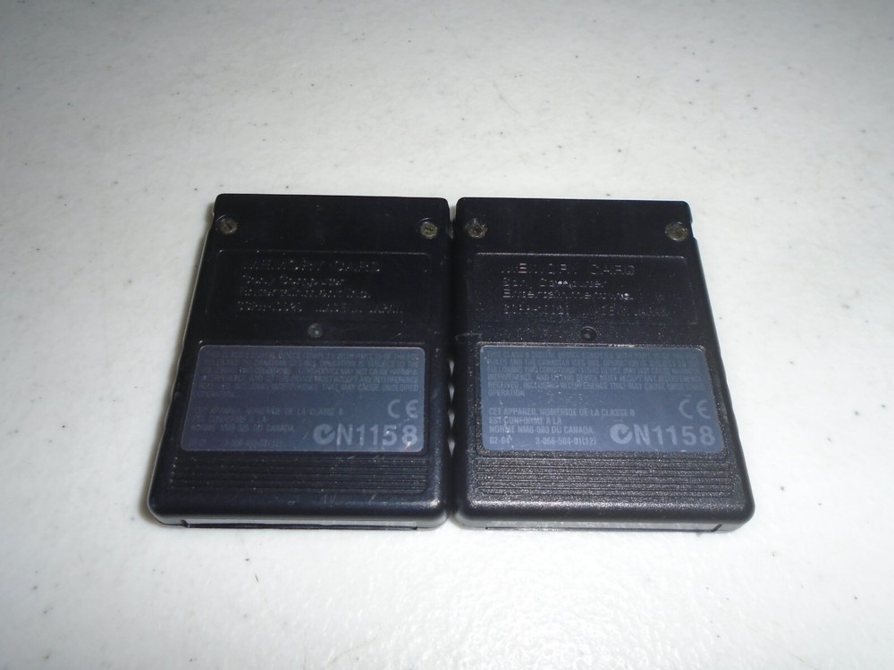 2x OEM 8MB PS2 Memory Cards (BLACK) Playstation 2 memory card bundle