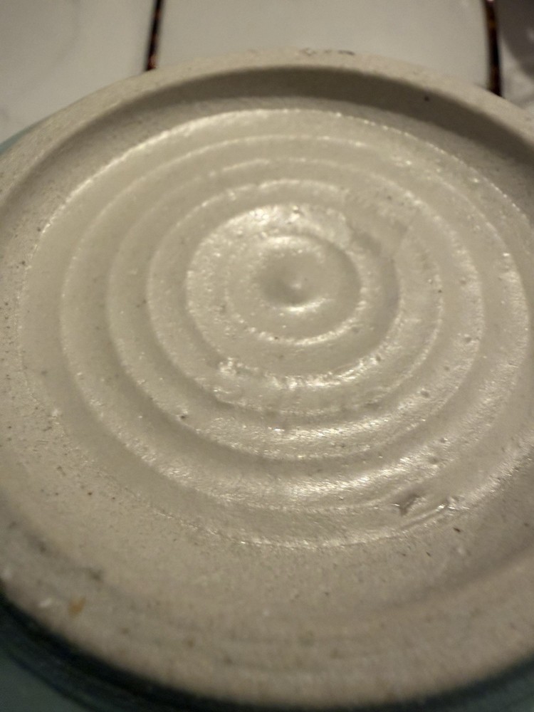 Studio Art Pottery Handmade Stoneware Ceramic Bowl Science Molecule Signed