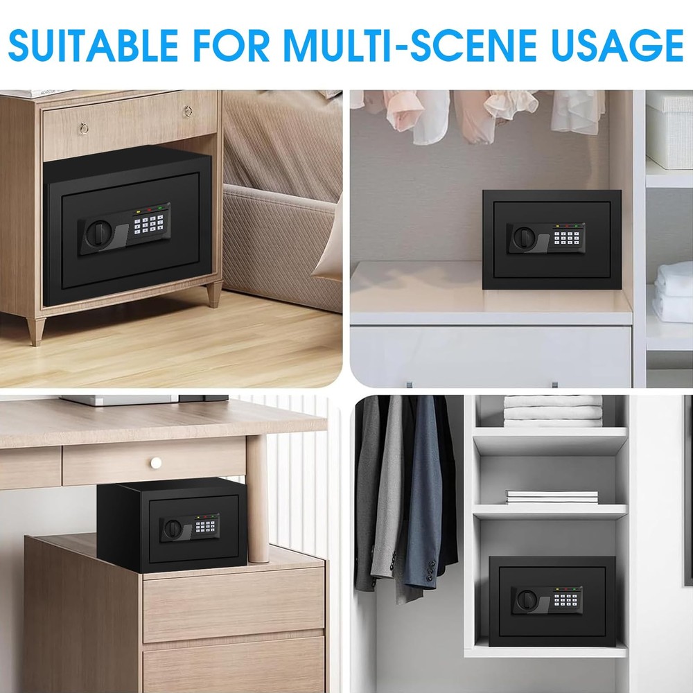 1.3 Cub Small Fireproof Safe for Home, Fire Box with CUFT, Black