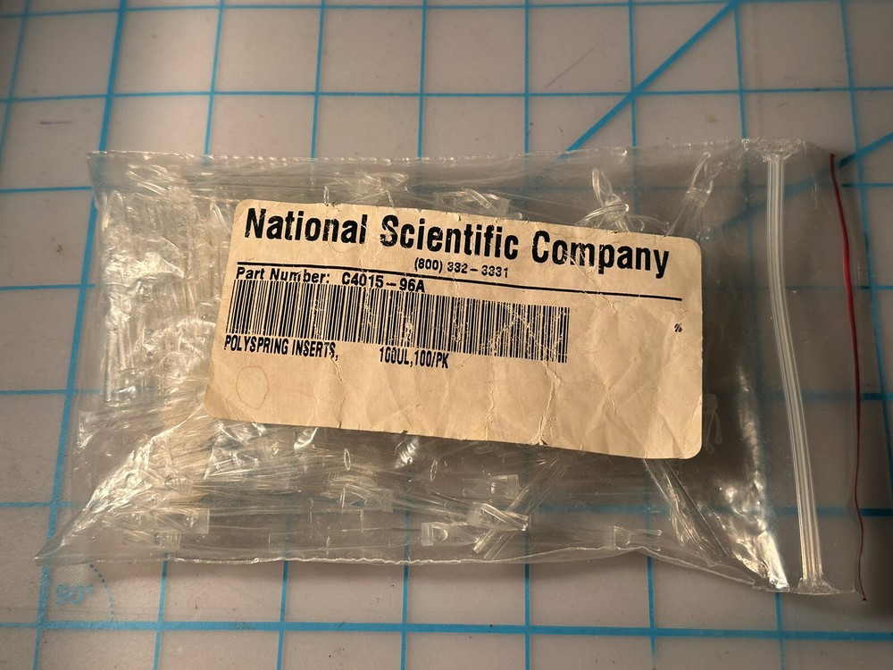 National Scientific Insert Polyspring 100UL PK100 C4015-96A & Insert Polyspring