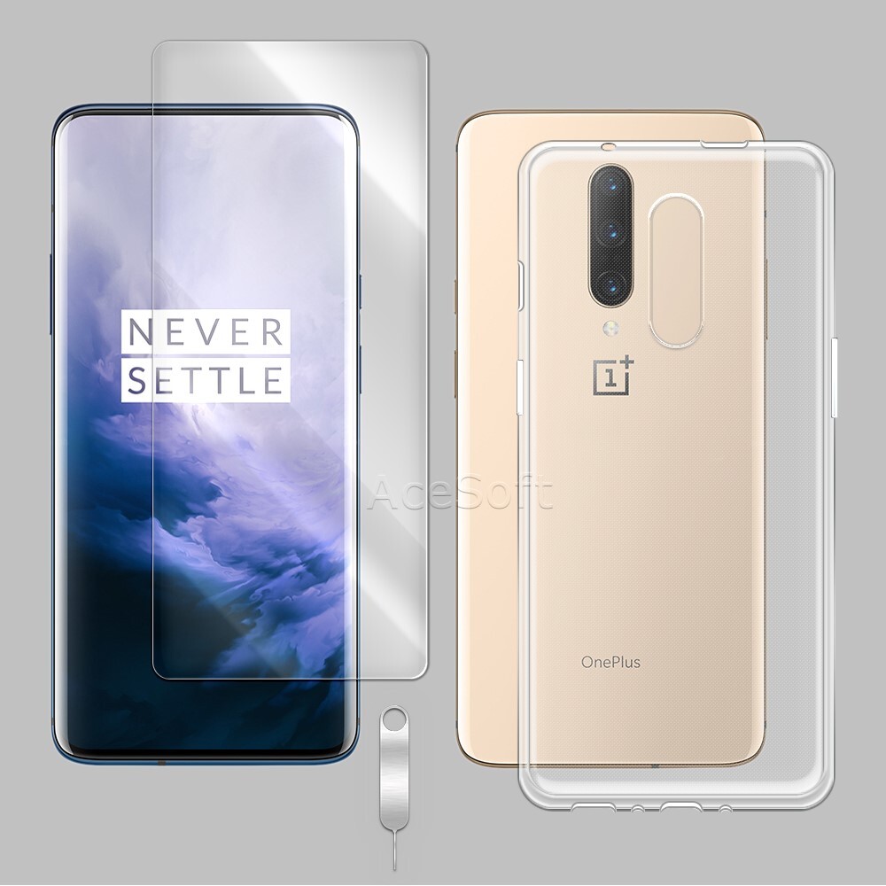 Screen Protector & Natural Tactility TPU Case & SIM Eject Pin for OnePlus 7T Pro