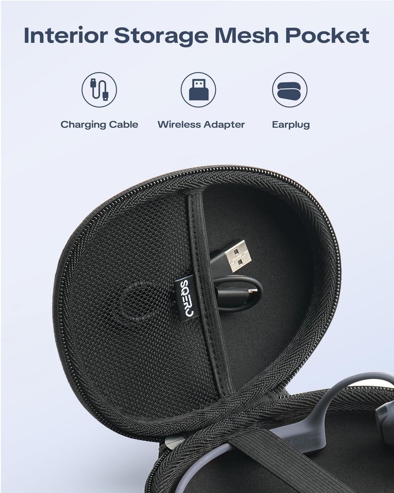 Headphone Case for Shokz OpenRun Pro 2/OpenRun/OpenSwim Pro/OpenMove black