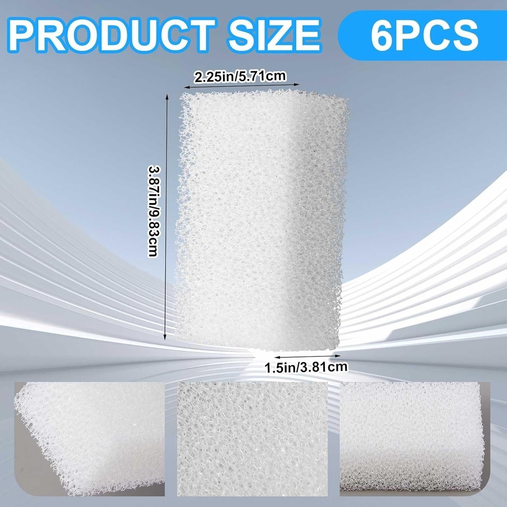 Threlaco 6 Pack Foam Filter Insert Compatible with Aquaclear 30 Aquarium Filt