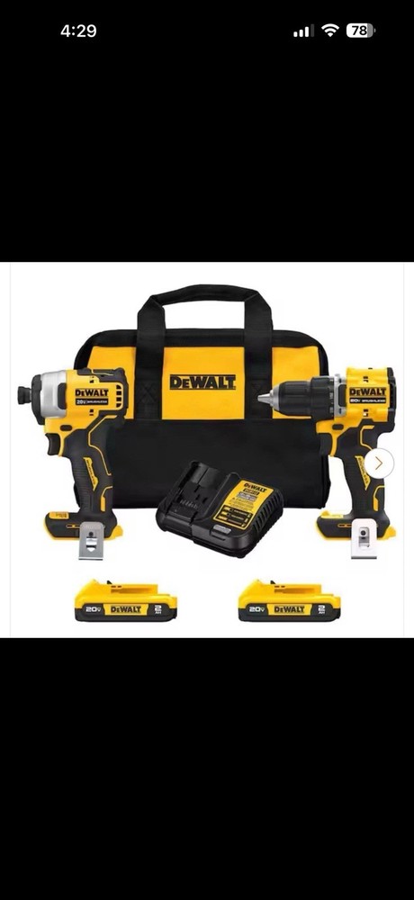 DEWALT ATOMIC 20V MAX Cordless Brushless Compact Drill/Impact Combo Kit DCK278C