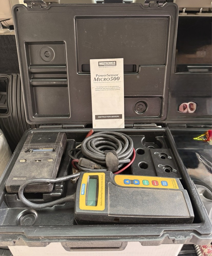 Midtronics MICRO500 Battery Starting Charging Analyzer With Printer, And Case