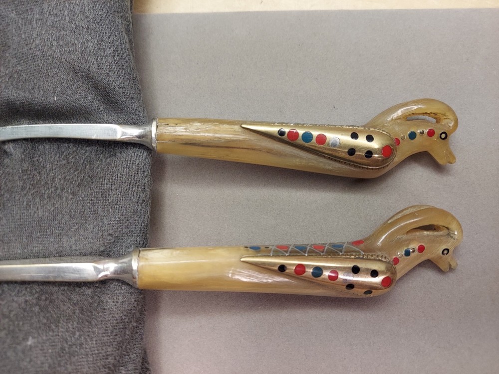 VINTAGE Fire Bird Phoenix Salad Spoon and Fork Serving Set