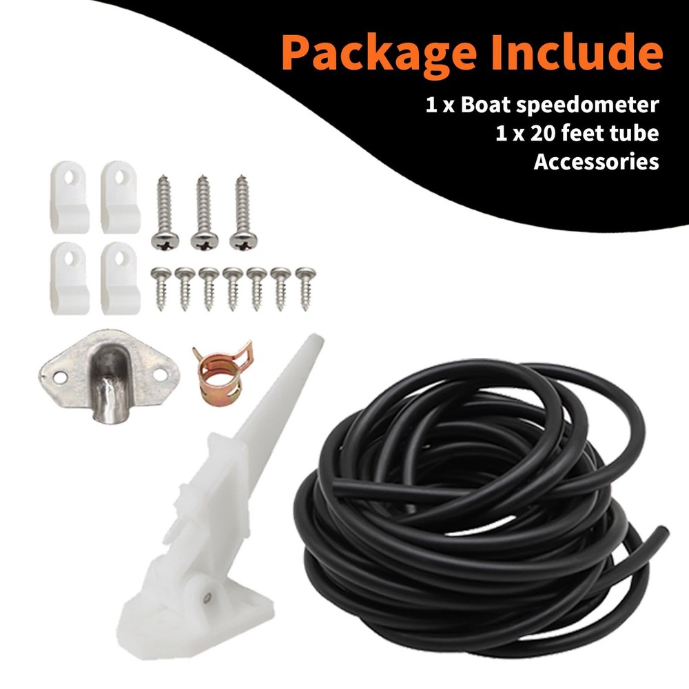 Universal Marine Boat Speedometer Pitot Kit 80 MPH Automatic Kick-up Pitot Tu...