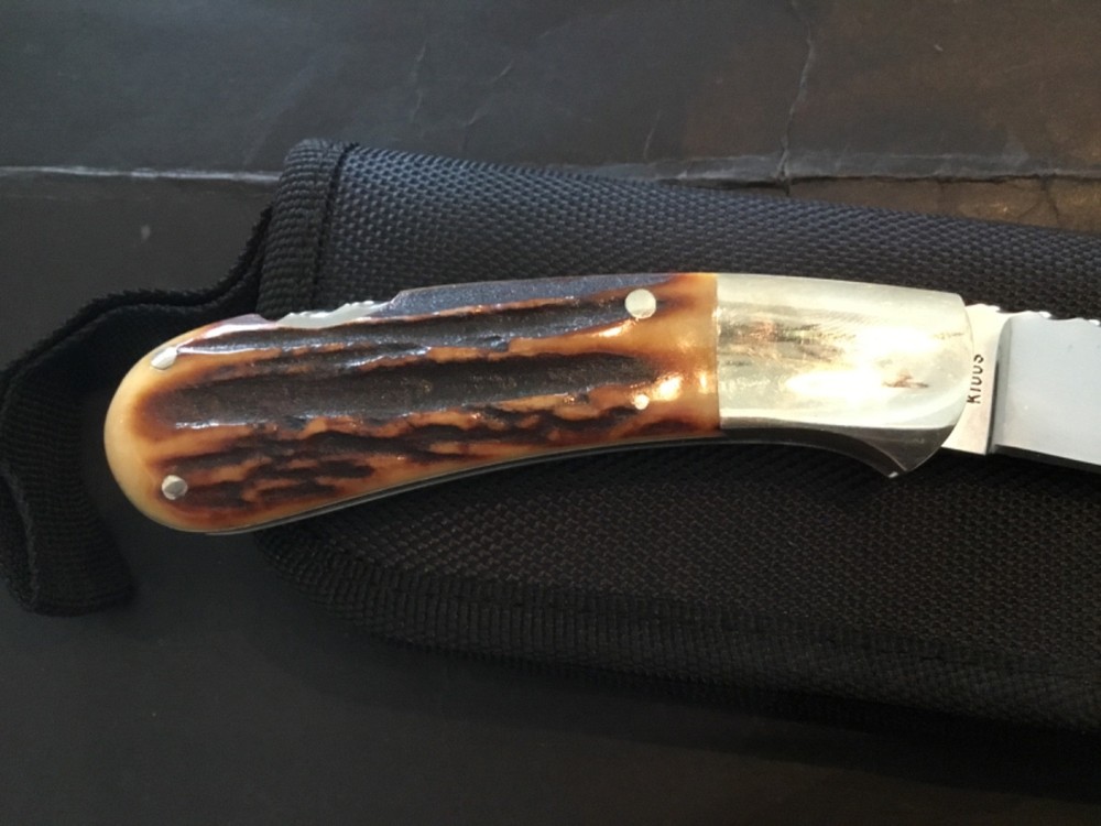 Custom Joe Kious Premium Stag Lockback like Slipjoint Folder Folding Knife