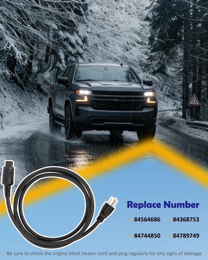 84564686 Block Heater Cord, Engine Coolant Heater Cable Compatible with Chevy...