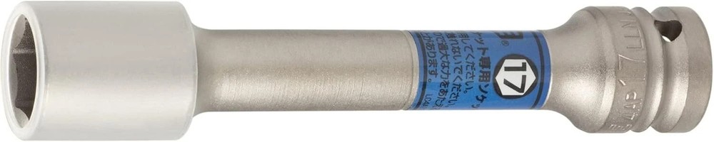TONE 4AP-17LLN Thin Long Foil Nut Socket for Impact with Protector blue JP
