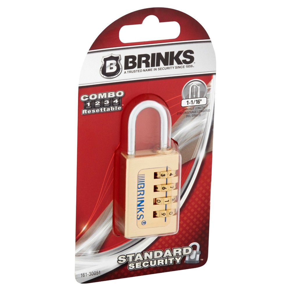Brink's COMBO 4-DIAL COMBINATION RESETTABLE PADLOCK 30mm SOLID BRASS Weather-Res