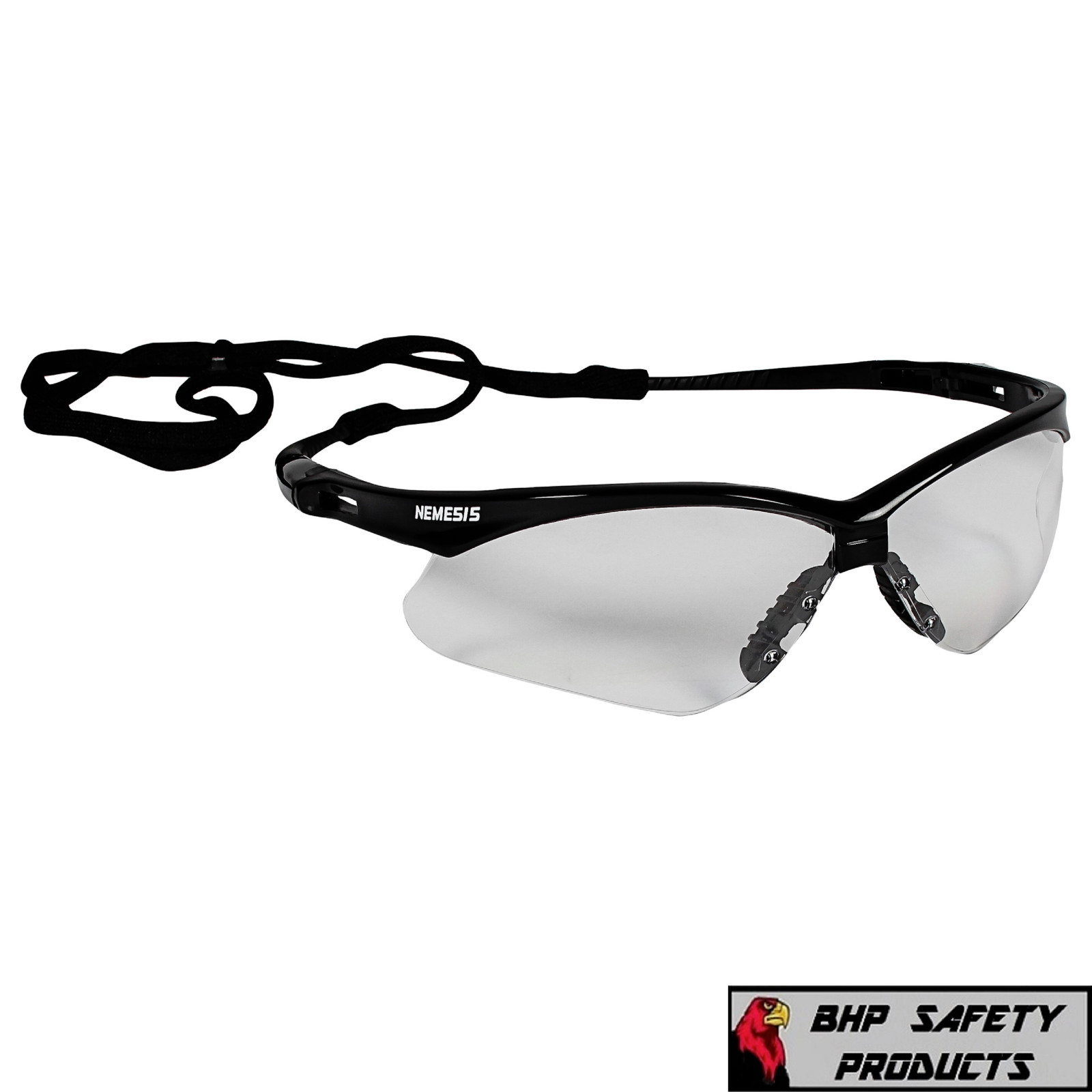 KLEENGUARD NEMESIS CLEAR LENS SAFETY GLASSES BLACK FRAME 25676 SHOOTING (3 PAIR)
