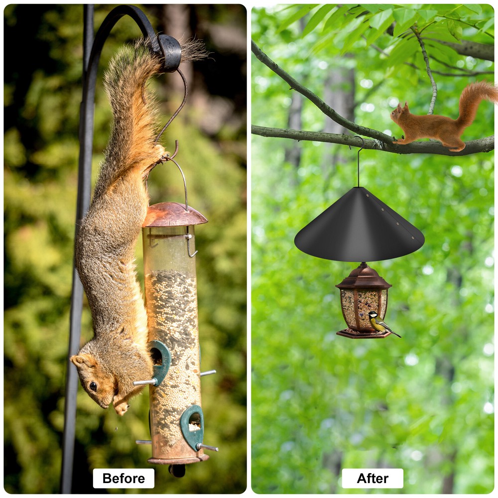 2pcs Around-wrap Squirrel Baffles 16'' Bird Feeder Squirrel Proof Baffle