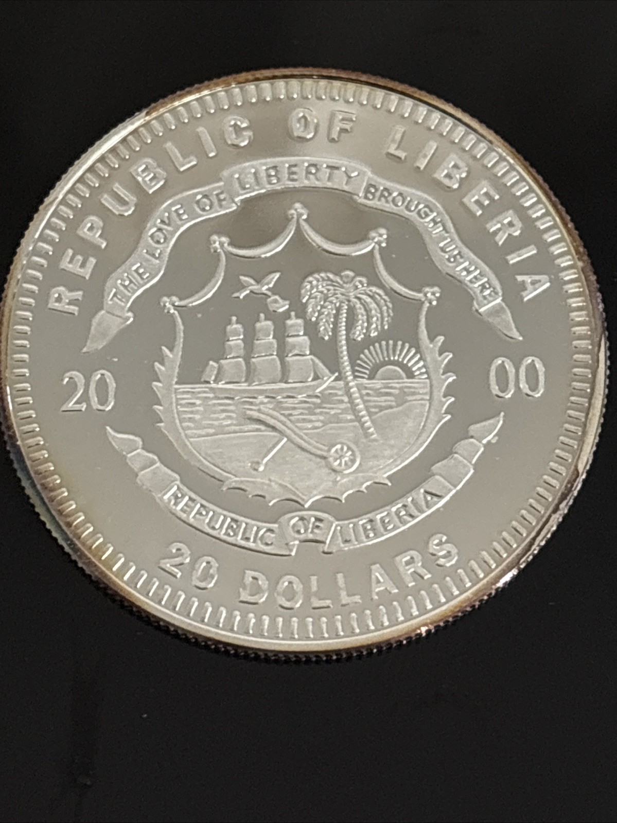 2000 LIBERIA $20 BOMBARDMENT OF FORT SUMTER 1861 .999 SILVER PROOF # 08507