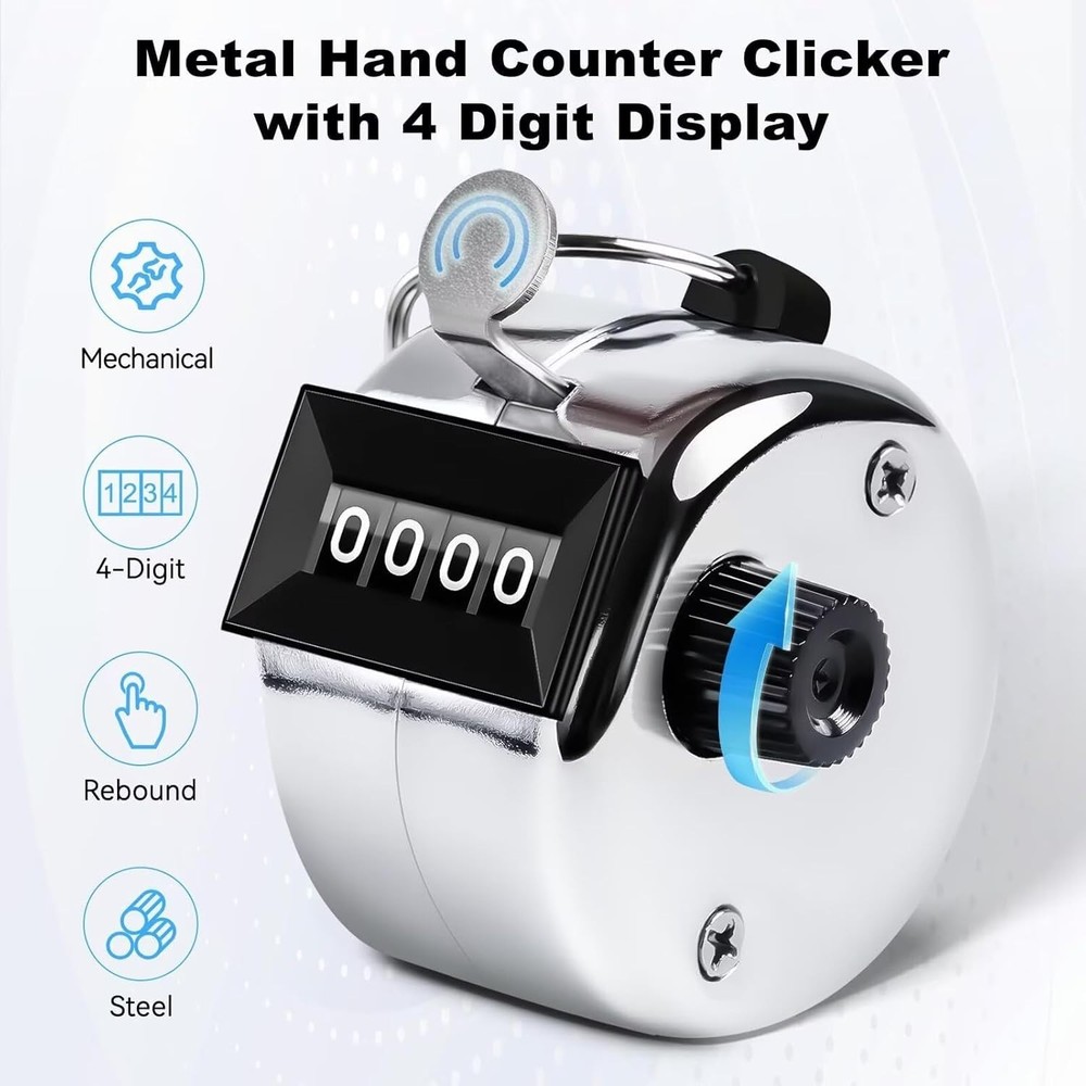 Compact Metal Clicker Counter with Tactile Feedback for Accurate Tracking