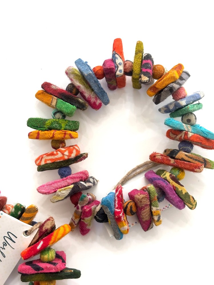 Kantha Paired Triangle Bracelet