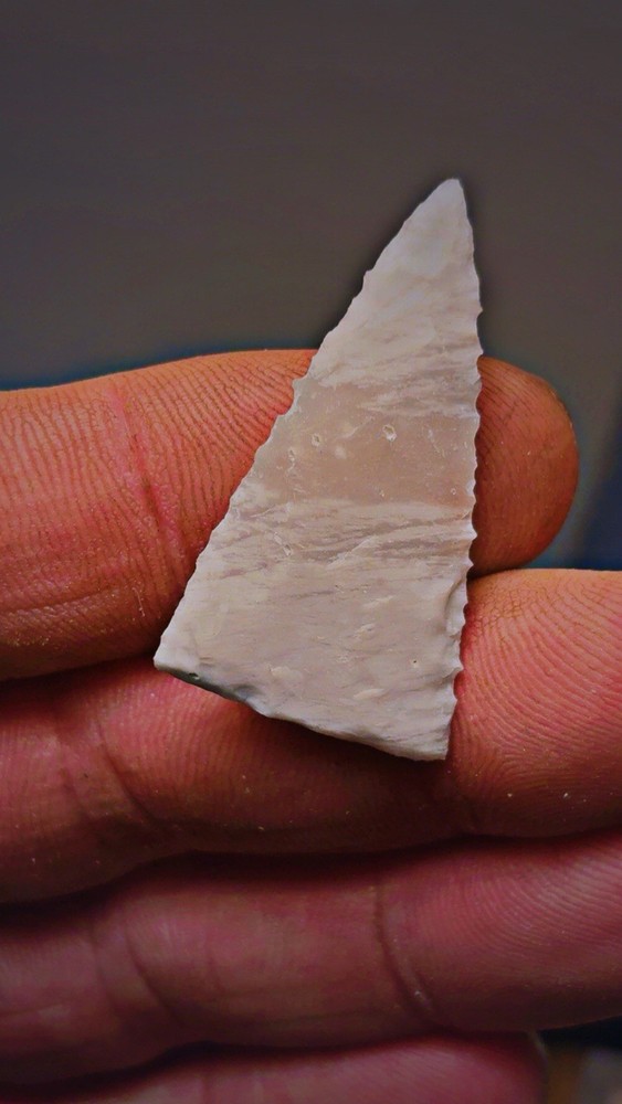 Flintknapped Novaculite Stone Madison Type Triangular Arrowhead