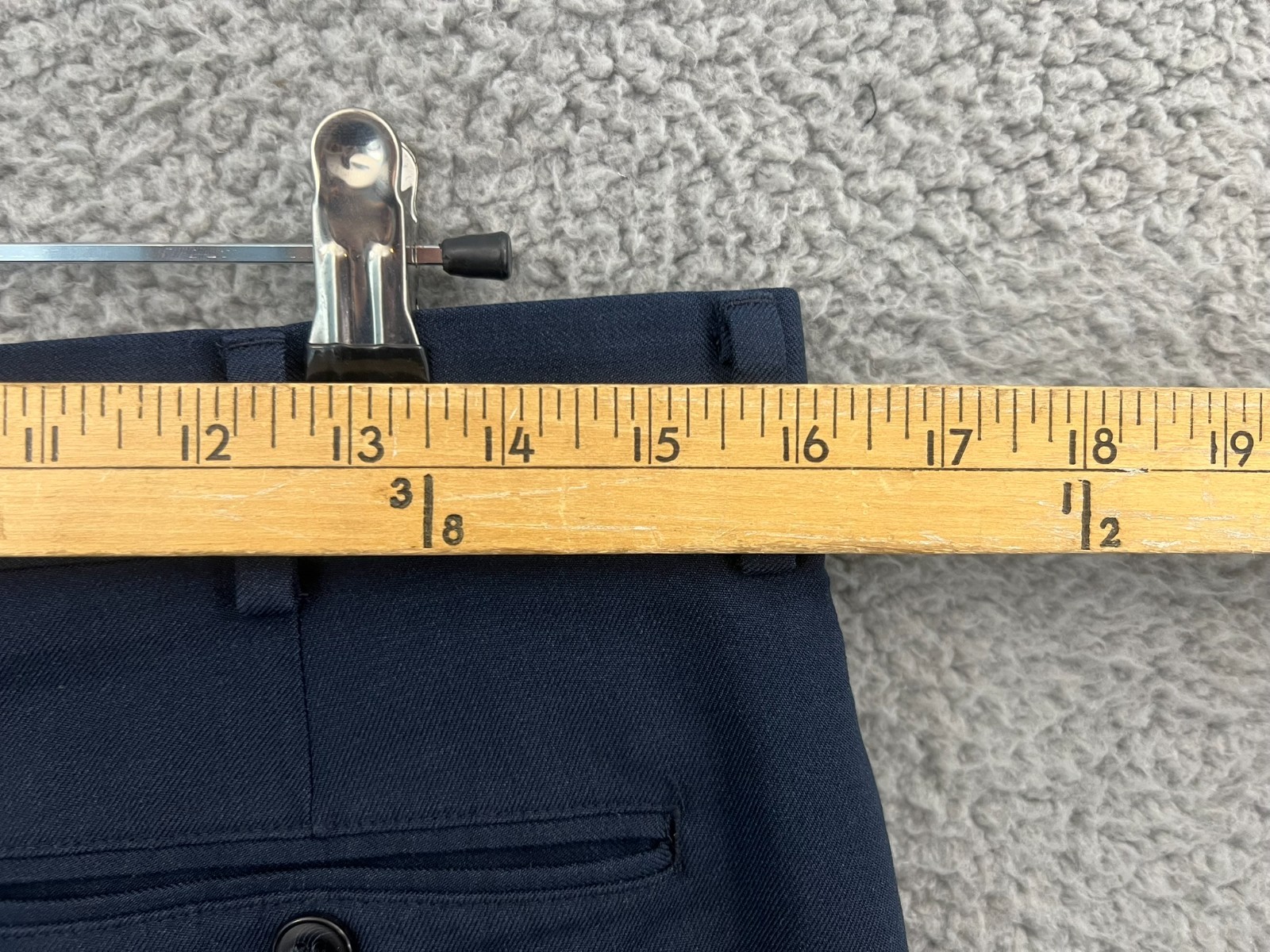 Vintage L.L. Bean Pants Men's 32W (Fits 32x30) Blue Wool Pleated Casual Preppy