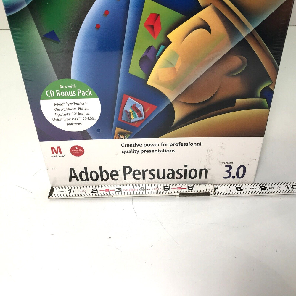 SEALED Adobe Persuasion 3.0 Macintosh 3D Charting Presentation Big Box Software