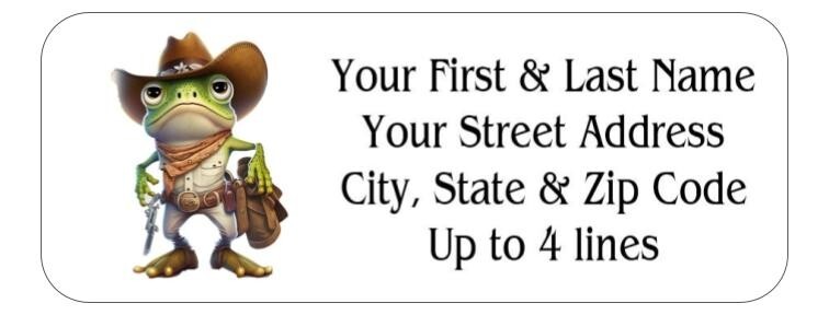 150 Cute Frog Sheriff Mailing Return Address Labels Personalized