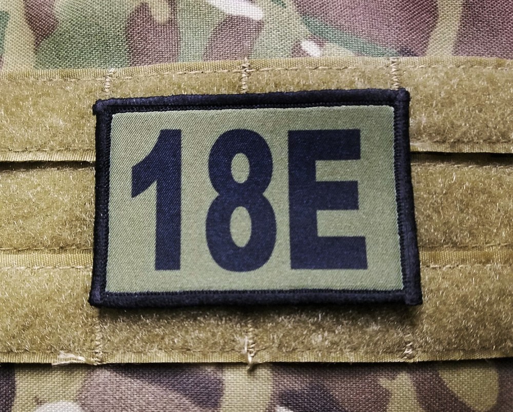 18E 18 Echo MOS OD Green Hook Back Patch Special Forces Communications