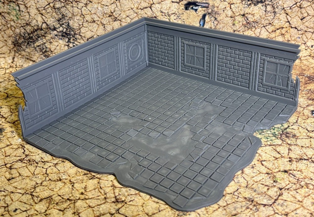 Plastic UKTC 40k Terrain Large L Ruin (1 Piece) - Easy stack system - Tournament