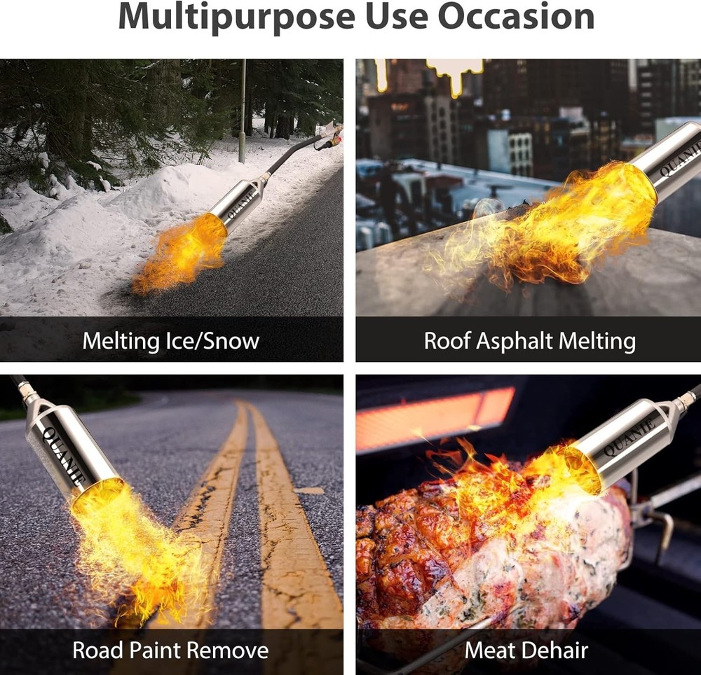 Environmentally Friendly Propane Flame Torch - Quick Weed Control with 10FT Hose