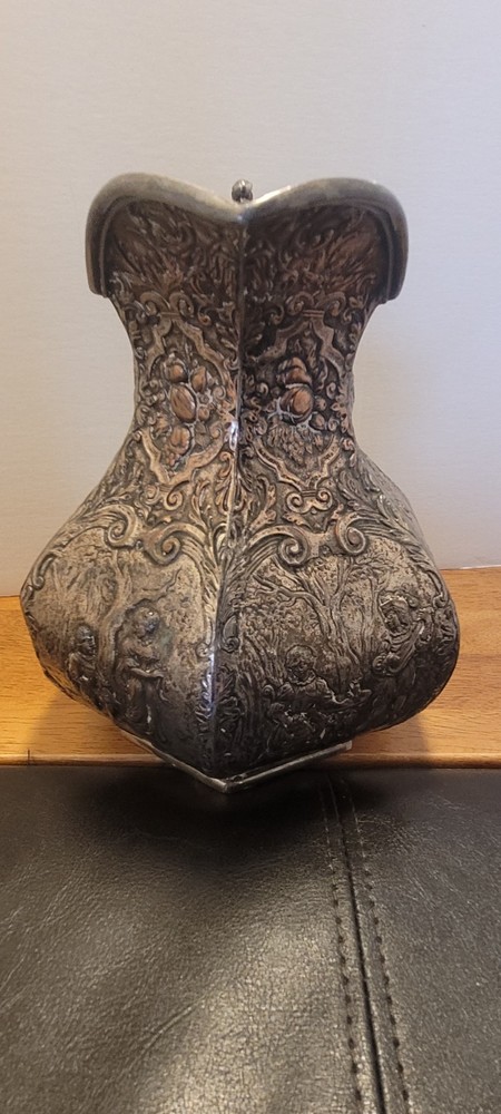 c1900 Antique E.G. Webster & Son Silverplate Repousse Water Pitcher