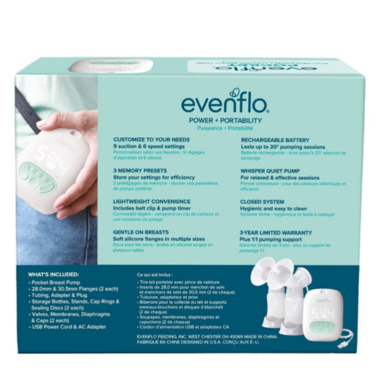 Evenflo Pocket Portable Double Electric Breast Pump