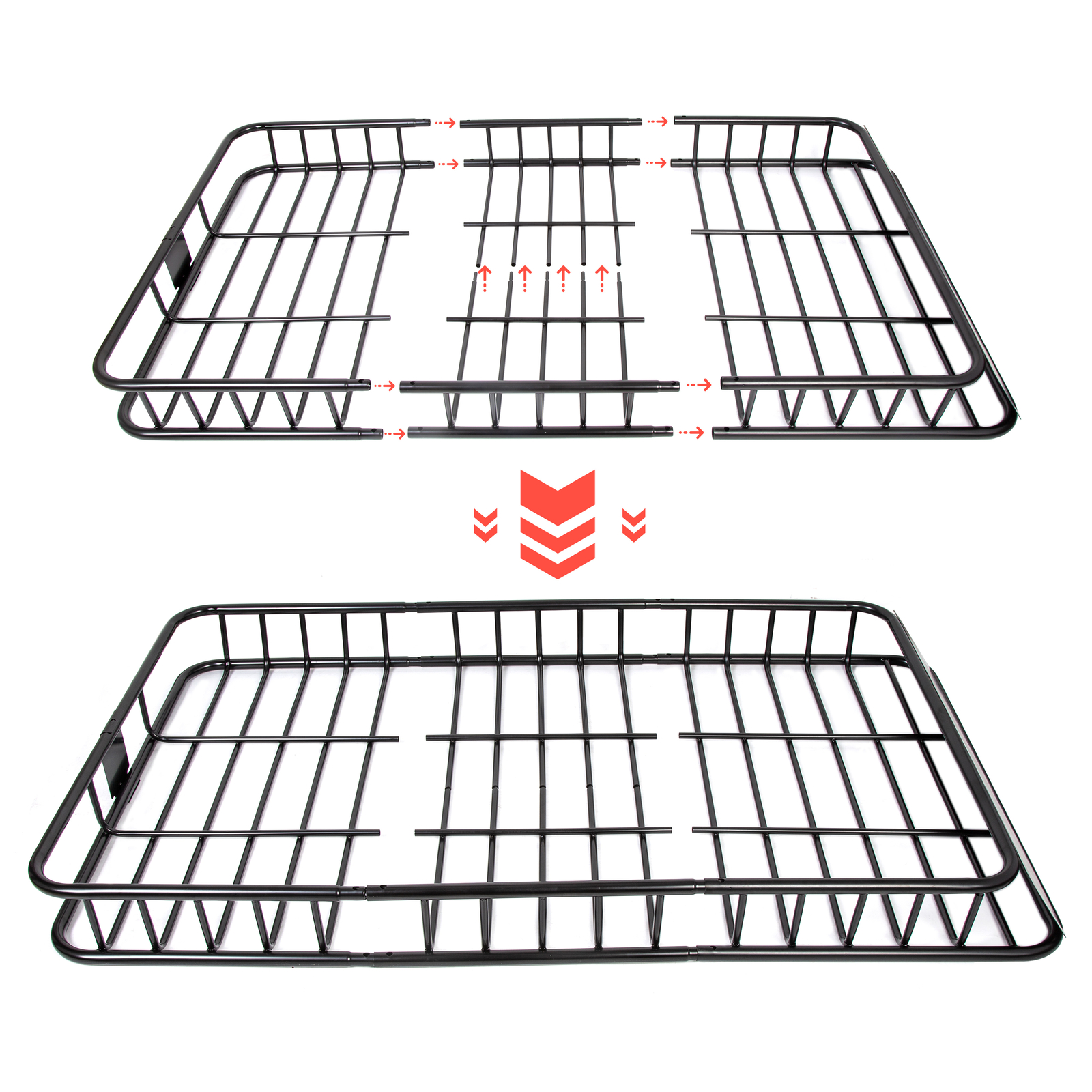 67" Roof Rack Cargo Top Luggage Holder Carrier Basket with Extension Travel NEW