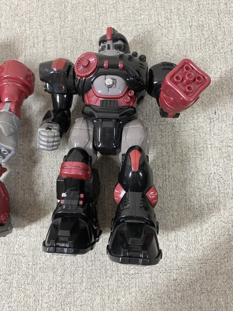 (2) HAP-P-KID Motorized Attack Robo Squad MARS 7" Electronic Walking Robot