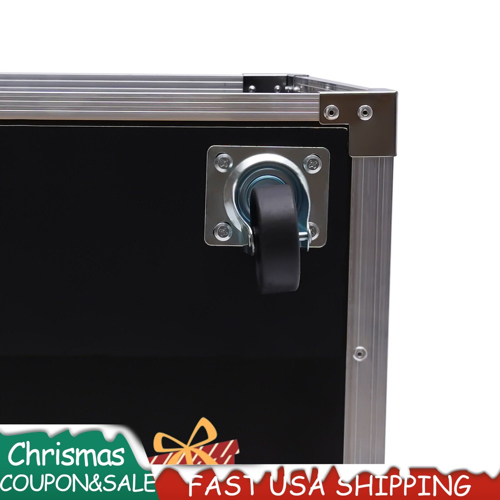 12U Cabinet Rolling Network Rack Audio Studio Video Telecom Equipment Rack Black