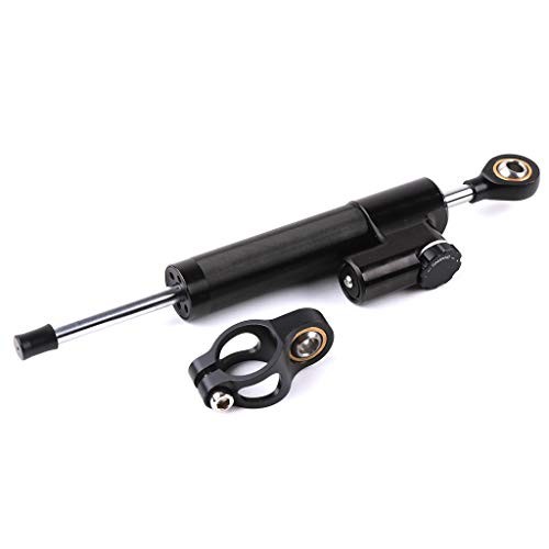 Adjustable Steering Damper Stabilizer with Mount Bracket Compatible with Black