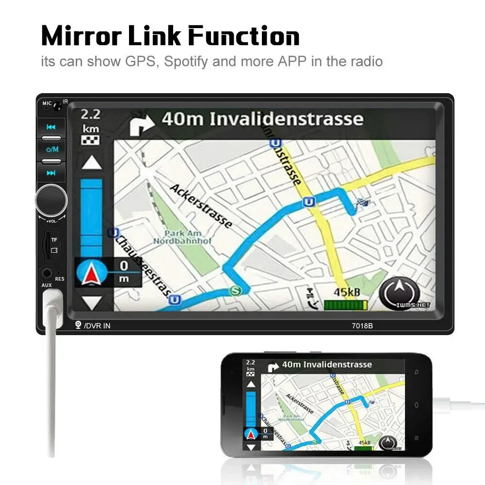 MP5 Car Player 2 Din 7 Inch Touch Screen Car Stereo Bluetooth + Backup Camera!