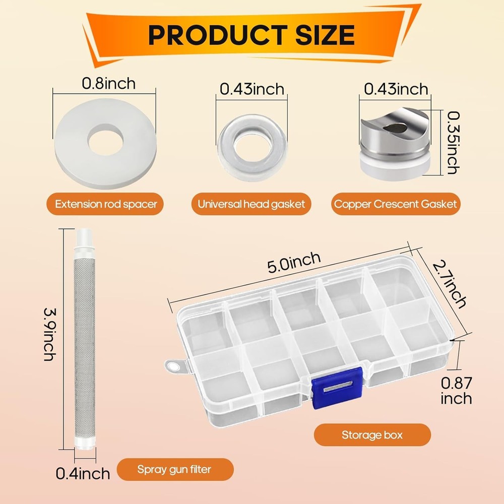 Airless Paint Sprayer Gaskets Seal Tip Nylon Flat Spacers White