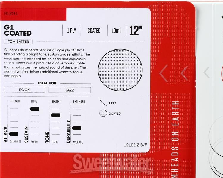 Evans G1 Coated Drumhead - 12"