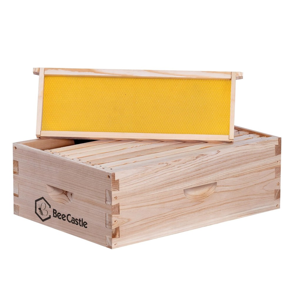 8 Frame Medium Super Bee Hive Box, Langstroth Honey Bee Hive Include Beehive ...