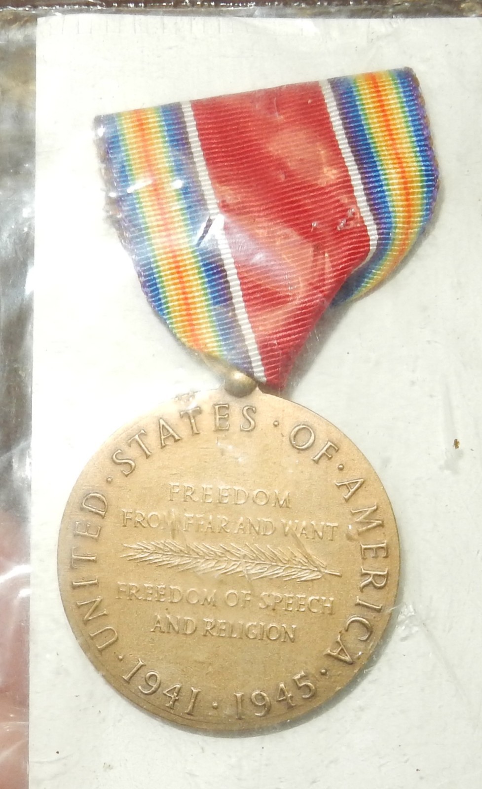 Vintage Set of 2 World War II Bronze Victory Medals