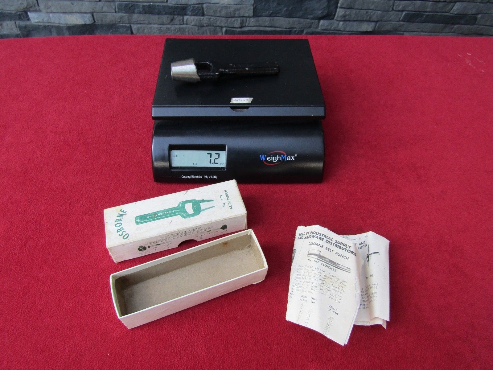 C.S. OSBORNE 149 Arch Punch 11/16" Round Circular Leather Rubber Vinyl Made USA