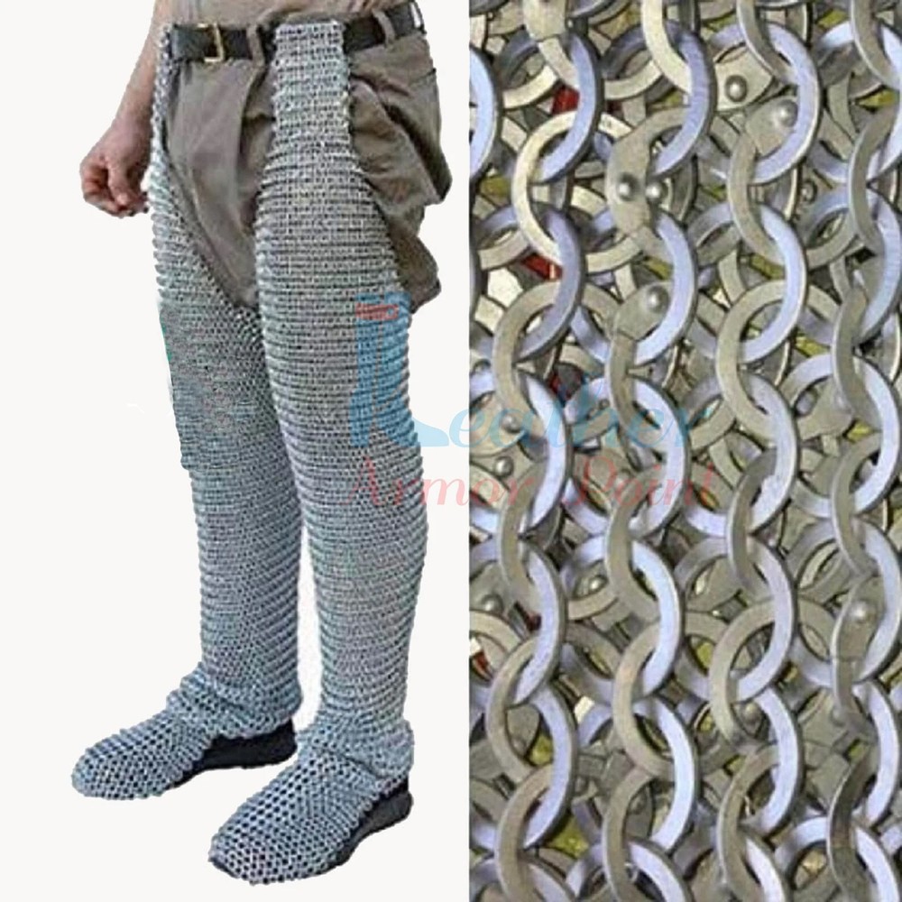 Chainmail Chausses – 9 mm Flat Riveted with Solid Rings | Chainmail Leggings