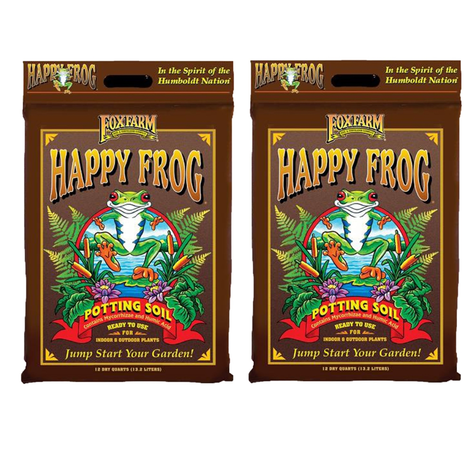 Fox Farm FX14054 Happy Frog Potting Soil, 12 Quart (Pack of 2)