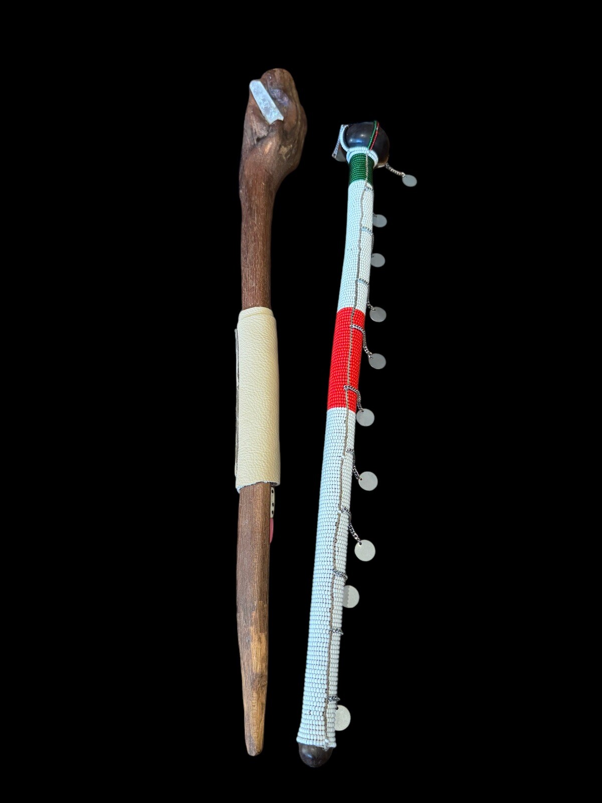 Handmade Decorative African Art Beaded Maasai Rungu Club Baton Masai Shillelagh