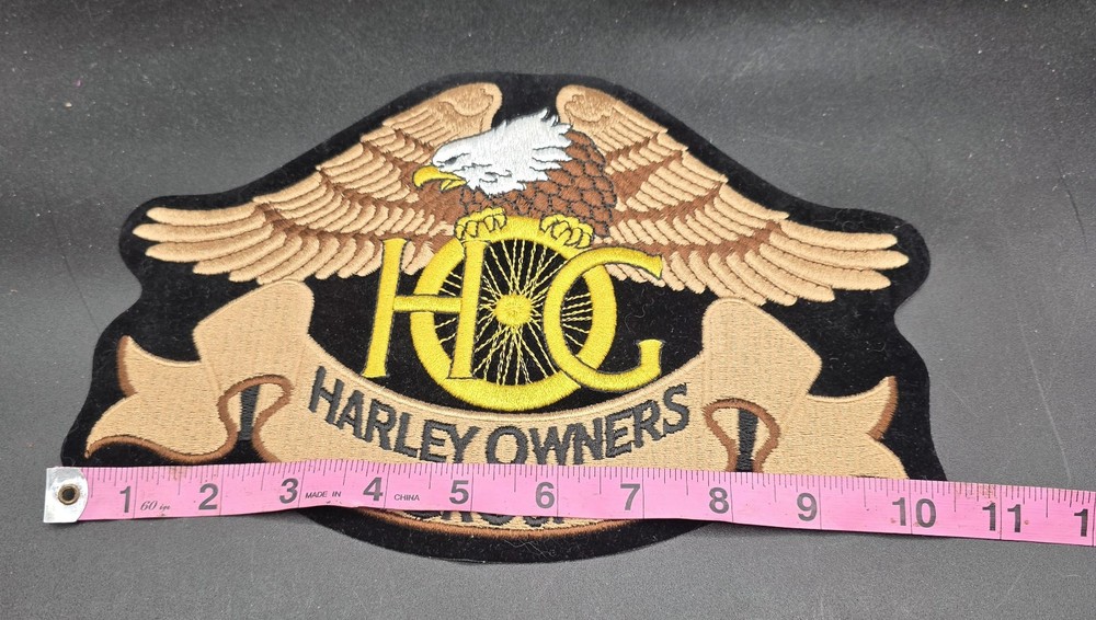Vintage Harley Davidson Owners Group HOG Bronze Eagle Patch 10.75" W